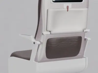 Economy Airplane Seat Low-poly 3D model