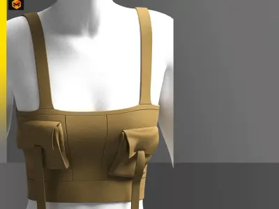  4 Crop Top Pack 3D model