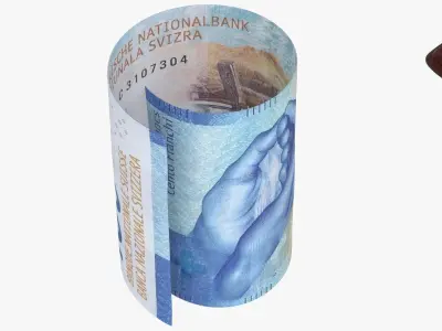 Switzerland Swiss 100 Francs Wallet Money Purse 3D model