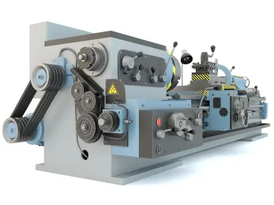 Industrial lathe machine tool 1M63 3D model