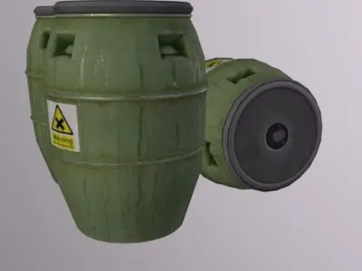 Barrel Pile Low-poly 3D model