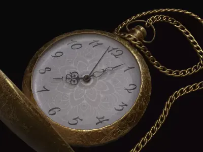 Old pocket watch Low-poly 3D model buy
