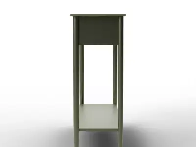 Industrial Minimalist Console Table in Dark Olive - Metalwork Low-poly 3D model