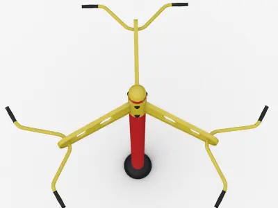 Outdoor fitness Equipment Triple Chin-up Trainer 3D model