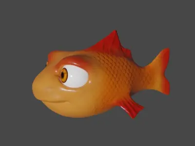 Fish character Free low-poly 3D model