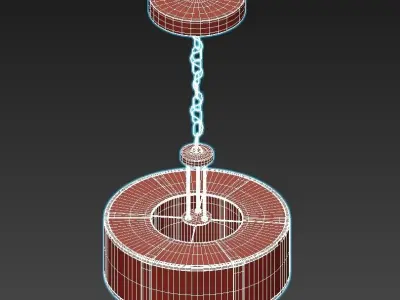 AILSA pendant light with shade and frame 3D model