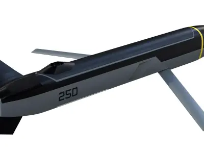 Barracuda-250 Missile Low-poly 3D model