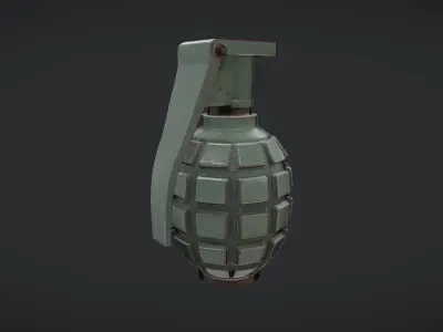 green military hand grenade 3D model