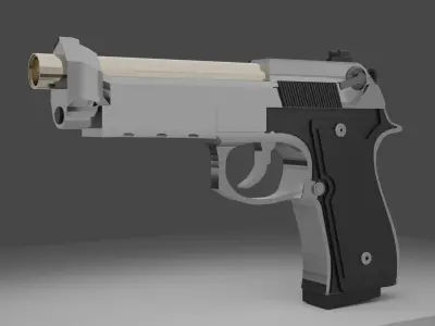 BERETTA 9mm pistol model  Low-poly 3D model