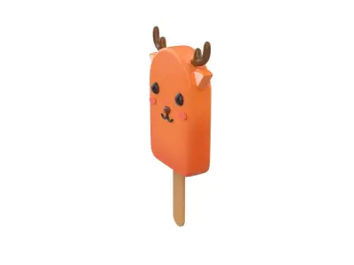Cartoon Deer Ice Cream Cute Low-poly 3D model