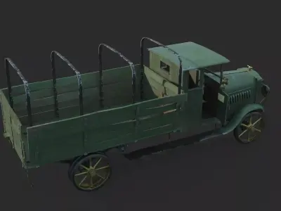 Old-fashioned vehicle old truck 3D model