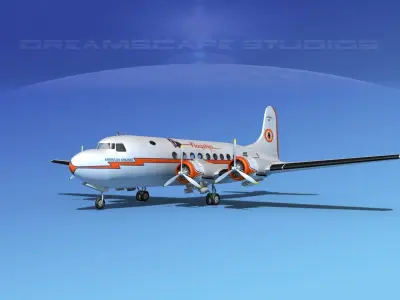 Douglas DC-4 American Airlines 3D model