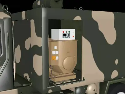 Military Camouflage Utility Support Truck 3D Model 3D model