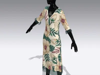 Female Cloth Dress Low-poly 3D model