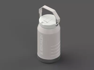 High-quality 3D model of a Stanley-style insulated water jug Low-poly 3D model