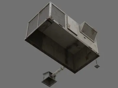Rooftop AC Unit 1B Low-poly 3D model