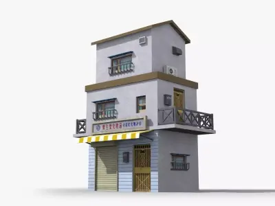 Japanese House x10 Low-poly 3D model purchase