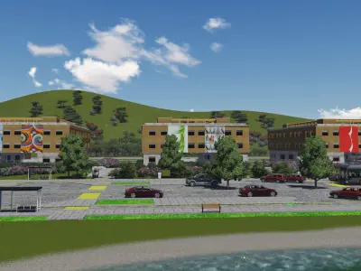 Commercial Building Low-poly 3D model purchase