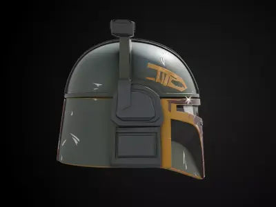 Stylized Interstellar Bounty Hunter Helmet - Starforge Hunter 3D print model