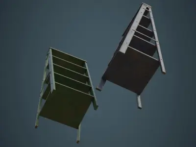 Step Ladder 1C Low-poly 3D model