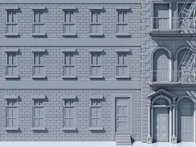 Commercial Building Facade 01 3D model