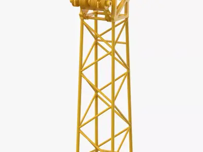 Crane L Head Section 10m Yellow 3D model