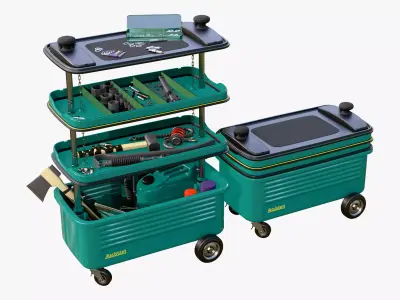 Workshop Tool Trolley M1 3D model