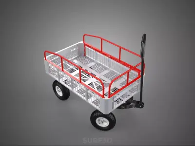 LIFEGUARD BEACH COAST SAND SEA CART WAGON TROLLEY WHEELBARROW 4W 3D model