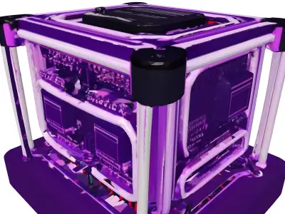 Neon Relay with Glowing Purple Circuits 3D model