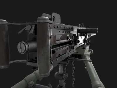 Browning M2HB Low-poly 3D model