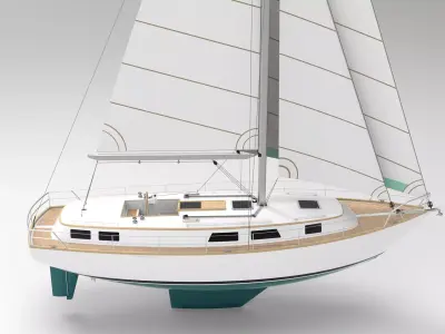 12m Cutter Sailboat 3D model