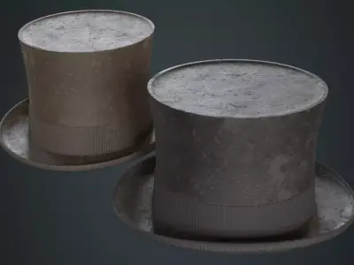 Top Hat 1B Low-poly 3D model