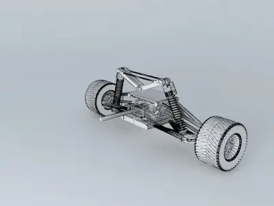 ATV wheel and suspension assembly with steering and drive  Free 3D model