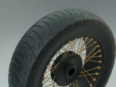Motorcycle Spoke Wheel 3D model