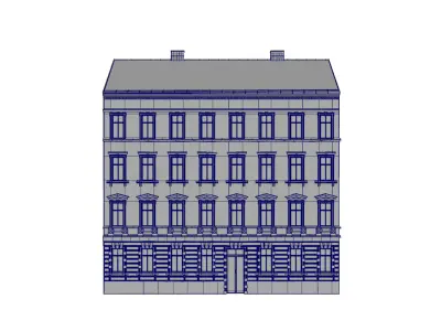 Street Facade Residantial Building Peach Brown 3D model