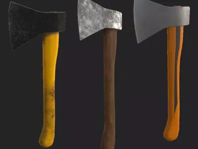 Rustic Clean Safety Axe Triple Textured Low-poly 3D model