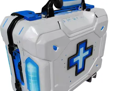 Futuristic Medkit with Glowing Cross 3D model