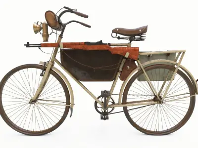 Vintage swiss army bicycle Low-poly 3D model