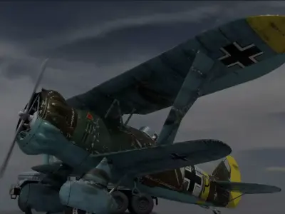 Henschel HS 123 weathered 3D model