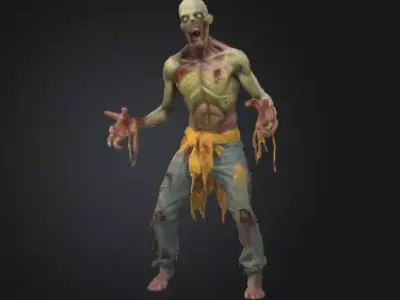 Zombie 3D Model Realistic Horror Sculpture Free 3D print model purchase
