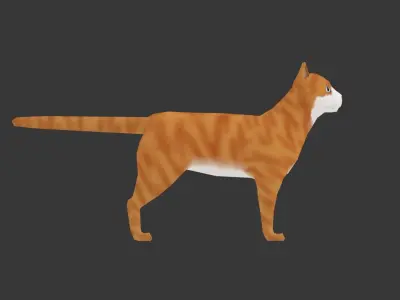 Orange Cat - NPR Free low-poly 3D model