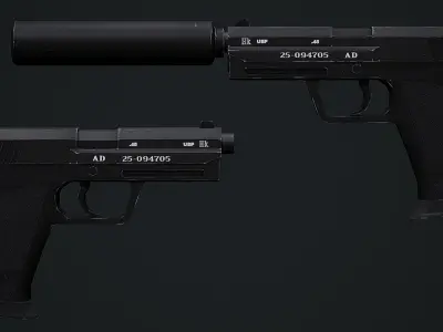 HK USP Game Ready Low-poly 3D model