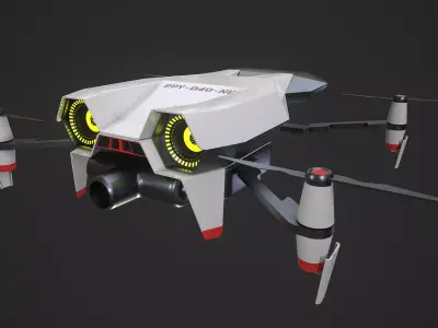 Sci-Fi Drone Low-poly 3D model 5
