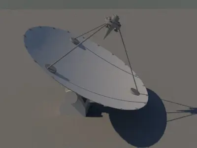 Radar satellite dish Low-poly 3D model