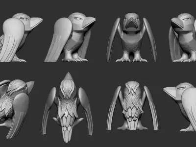Free Stylized Raven 3D print ready Free 3D print model