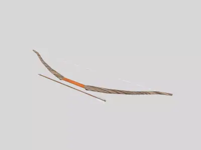 low poly bow 1 and arrow Low-poly 3D model
