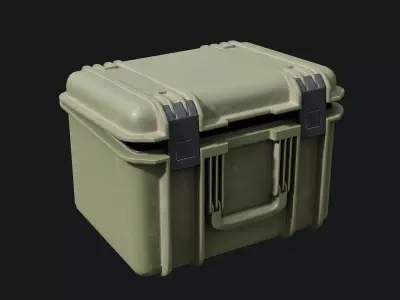 Low Poly PBR Military Case 02 Low-poly 3D model