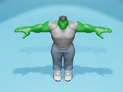Hulk Low Poly Rigged Low-poly 3D model