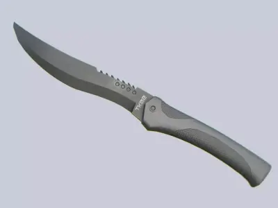 Tactical knife Low-poly 3D model 3