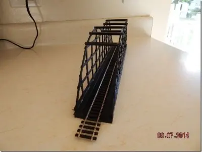 HO Train Bridge with Upper Supports 15 inch 3D print model